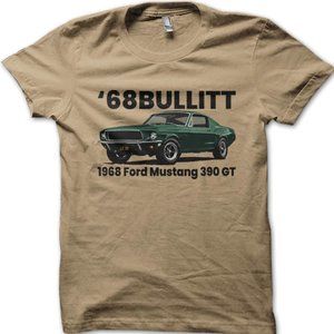 Steve McQueen 68 Bullitt Mustang Tshirt